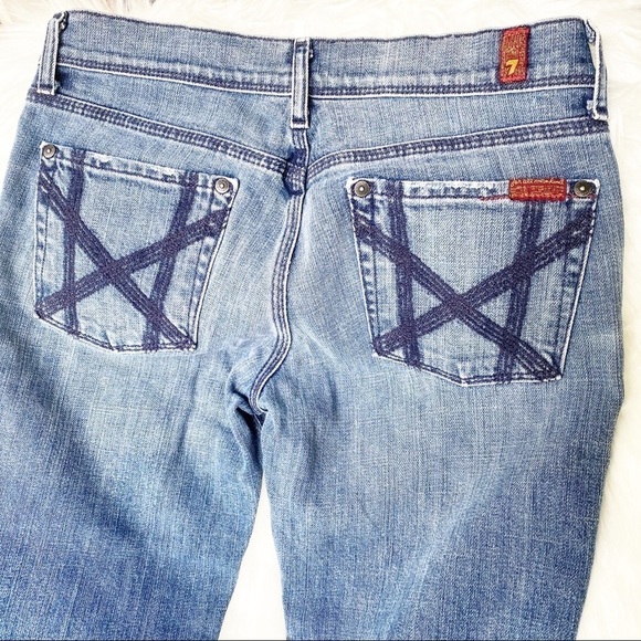 7 FOR ALL MANKIND Mia‎ Cropped & Tabbed Mid Rise Jeans, Size 28 - Picture 5 of 12